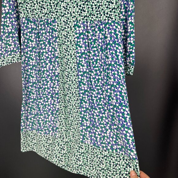 Boden Mollie Dress Dot Print Blue, White and Green Quarter Length Sleeve - Picture 6 of 10